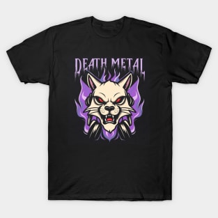 Death Metal Satanic Baphomet Cat T-Shirt